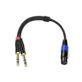 Jozzai 6.35mm Dual TRS to XLR Female Cable for Microphone, Mixer, Amplifier, 1.5 FT, Dual1/4 TRS Male to XLR Audio Cable, Y Splitter Patch Cord, 3-PinXLR to Dual 1/4 Converter Adapter Cable