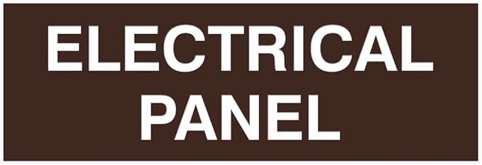 All Quality Basic Electrical Panel Sign - Fire Regulation Safety Compliance Sign - Dark Brown - Large (1 Pack)