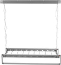 banborba Electric Retractable Airing Rack, Ceiling Mounted Clothes Drying Rack, Retractable Clothesline, Vertical Laundry Drying Rod with LED Light & Remote, 110V 24W, Gray