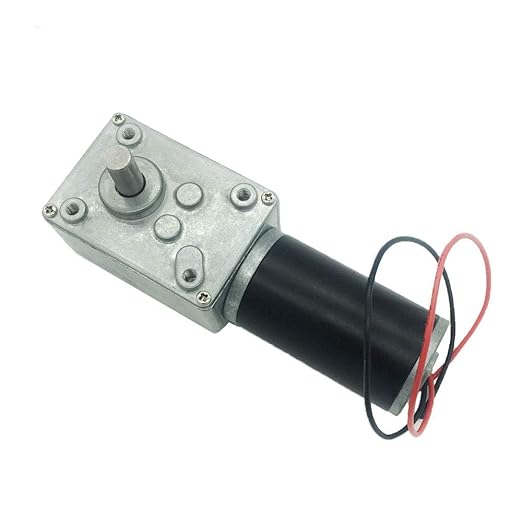 BRINGSMART DC 12V 80rpm DC Worm Gear Motor 15kg.cm Self-Locking Reversed Engine Mini Turbine Geared Motor for DIY Robot Rotating Table Door Lock Curtain Machine (12V 80rpm)