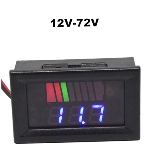 Battery Charge Level Indicator Universal Car Battery Capacity Meter Tester Checker 12V-72V Blue Car Tester Motorcycle Checker Capacity Meter