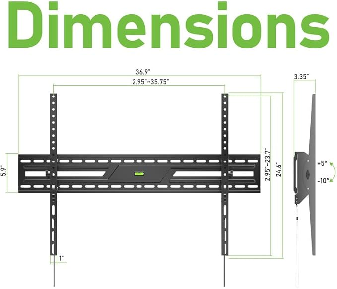 Ultra Slim Tilt TV Wall Mount Bracket for QN90F Series Neo QLED Mini LED 4K UHD QN65QN90FAFXZA 65Inch TV - Low Profile, 10° Tilt Angle, Industrial Grade 165lbs, Easy Install