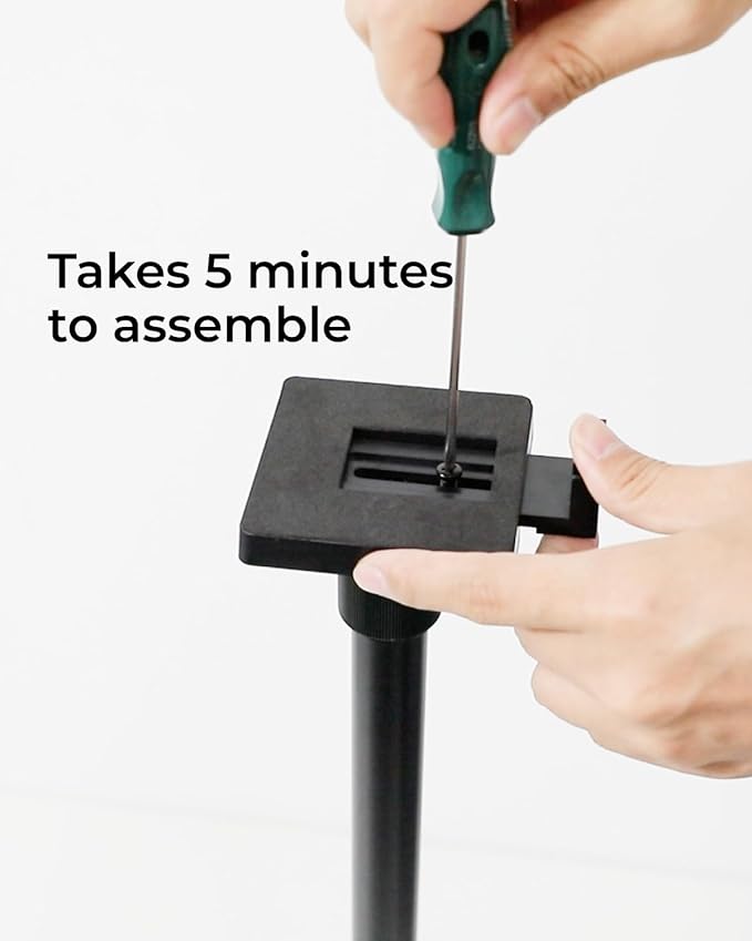 ULTIMEA 2-Pack Universal Height-Adjustable Speaker Stands, Black Floor Speaker Stand with 3KG Capacity, Extendable from 62cm to 93cm for Satellite Speakers, Steady 310