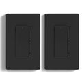 ELEGRP Dimmer Light Switch for 300W Dimmable LED/CFL Lights and 600W INC/HAL Bulbs, Single Pole/3-Way LED Slide Dimmer Light Switch, Wall Plate Included, UL Listed, 2 Pack, Matte Black