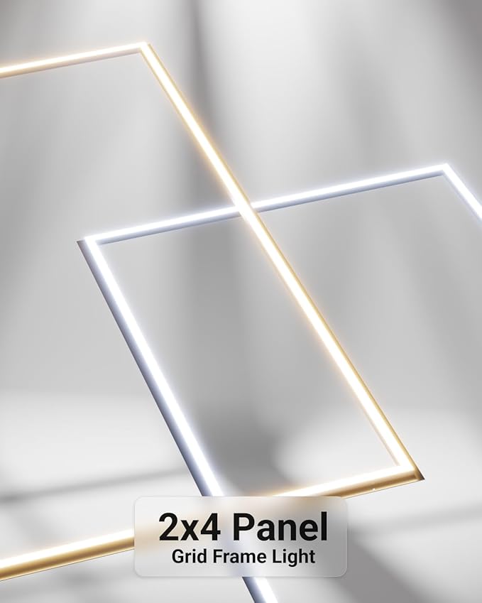 Sunco 2x4 Edge-Lit Frame LED Panel Lights, Drop Ceiling Flat Light Fixture, 5500 LM, Selectable Features, 30W/40W/50W, 4000K/5000K/6000K, Dimmable (0-10V) ETL 4 Pack