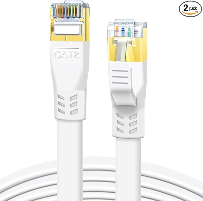 DDMALL CAT 8 Ethernet Cable 1.5ft, High Speed 40Gbps 2000MHz Flat CAT8 Patch by DDMALL