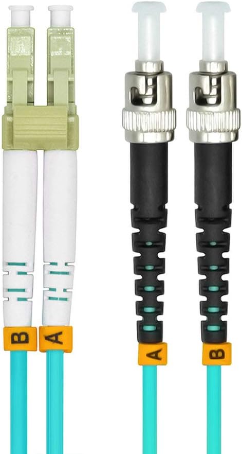 Jeirdus 100 Meters 328ft LC to ST Duplex 50/125 10G OM3 Multi-Mode Fiber Optic Cable Jumper Optical Patch Cord LC-ST
