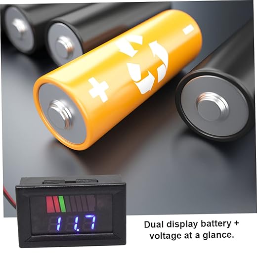 Battery Charge Level Indicator Universal Car Battery Capacity Meter Tester Checker 12v-72v Blue Motorcycle Checker Auto Tester Fuel Gauge Indicator