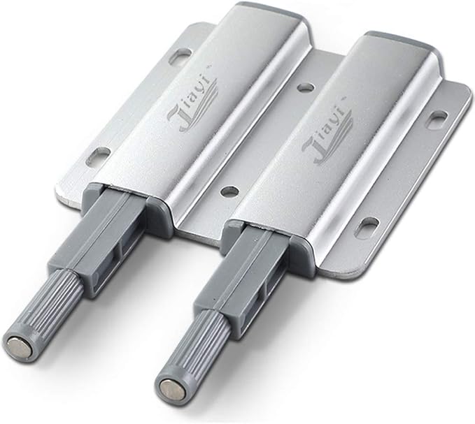 Magnetic Push Latch Heavy Duty Jiayi Double Push to Open Door Latch Touch Latches Kitchen Door Push Release Latch for Drawer Closure Push Catch Pop Out Cabinet Hardware (1 Pack)