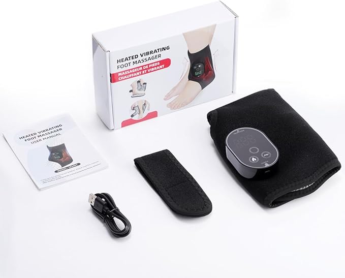 Foot Renew Ankle Massager for Neuropathy, Ankle Heating Pad with Massage Foot Heel Pain Relief, 6 Heat Levels & 3 Vibration Modes