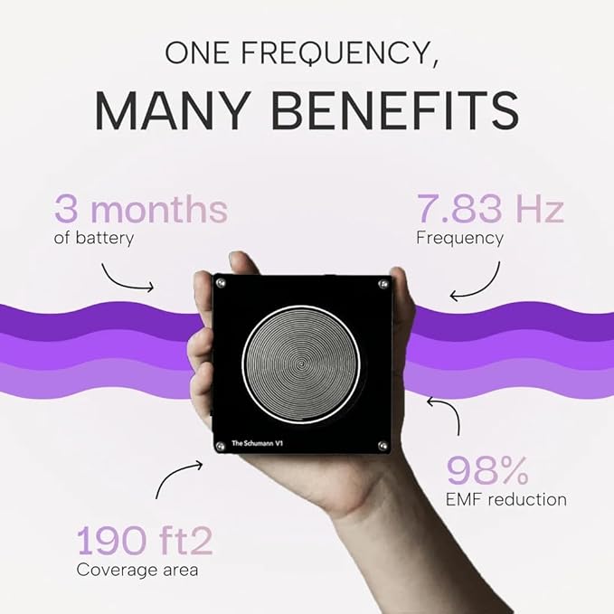 The Schumann Frequency Generator for Healing V1 Classic - 7.83 Hz Adjustable Schumann Resonance Generator Device for Sleep, Wellness & Yoga - USB-C Rechargeable & Portable Natural Therapy Machine