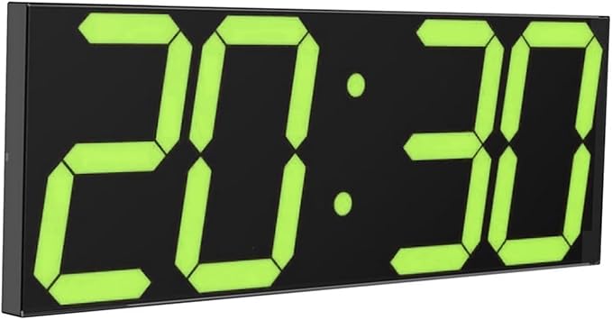 CHKOSDA LED Large Digital Wall Clock, Oversize Digital Clock with 6” Numbers, Remote Control Count up/Countdown Timer Clock, Auto Dimmer, Big Calendar and Thermometer（Yellow