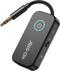 Bluetooth 5.4 Transmitter & Receiver for Headphones | HD Audio | 3.5mm AUX Wireless Adapter for Airplane Travel, TV, Car, Gym & Home Stereo