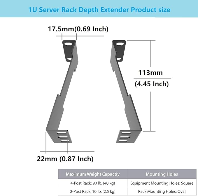 1U Server Rack Depth Extender - Image 2