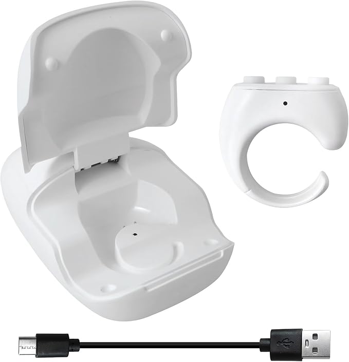 HEKUTU Social Media Scrolling Ring Remote - Hands-Free Controller for T-ikT-ok Yout-ube IG - White