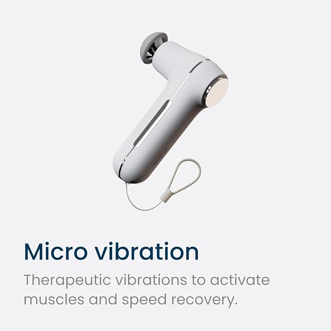 Nobol MyoLite Percussion Massage Gun - Deep Tissue Muscle Relief, Quiet & Portable, Cordless with 4 Attachments and Travel Case (White)