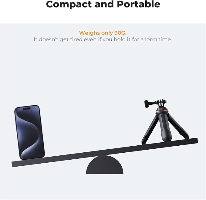 K&F CONCEPT 33.5cm/13.2" Selfie Stick Tripod, Portable Vlog Handle Grip Action - Image 5