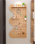 White Wooden Wall Organizer for Home & Office, Versatile Hanging Display Panel for Entryway, Kitchen, Crafting, 23.6"x47.2" Perforated Storage Solution