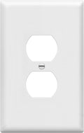 ENERLITES Duplex Receptacle Outlet Wall Plate, Jumbo Outlet Covers, Gloss Finish, Oversized 1-Gang 5.5" x 3.5", Polycarbonate Thermoplastic, 8821O-W, White