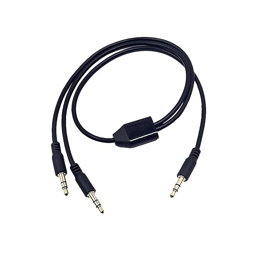 Kework 1.6ft 3.5mm Splitter Audio Cable, 1 Male to 2 Ways Male 1/8 Inch 3.5mm TRS Stereo Jack Headphones Splitter Adapter Y AUX Cable for Smartphones, Computers, MP3s, Earphones, Speakers