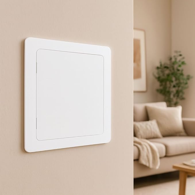Morvat Access Panel 8x8 Inch for Drywall & Ceiling with Door, Heavy-Duty Durable ABS Plastic & Easy Install Access Box, Wall Hole Cover Plate for Plumbing & Electrical Cables & Wiring, White, 40-Pack