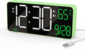 KOSUMOSU Digital Clock for Bedroom, 6.7in Desk Clock, Auto Dimming, Room Temperature, Day of The Week, Date, Seconds, Clocks for Living Room, Alarm Clocks for Bedrooms