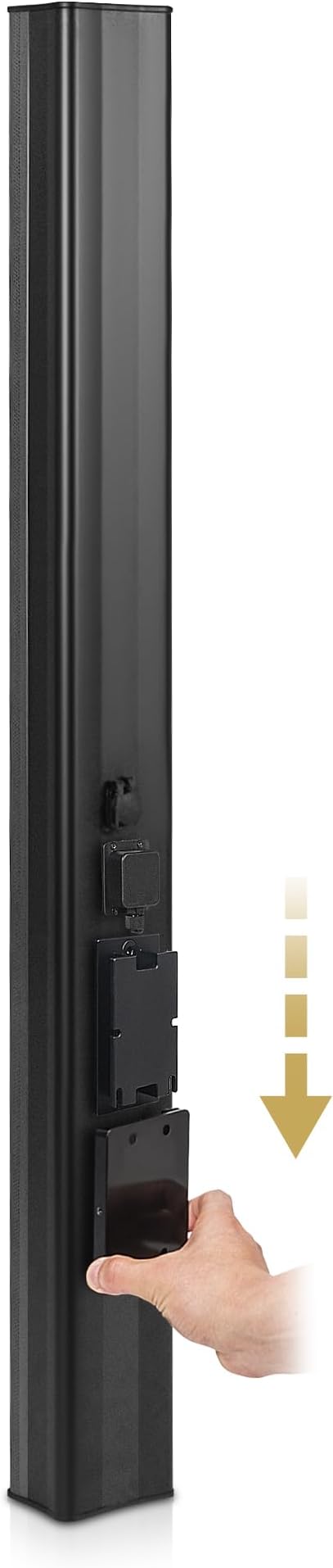 Sound Town Weatherproof Compact Aluminum Line Array Column Speaker with Wall Mount Bracket, 10 x 3 Woofers, 6 x 1.2 Dome Tweeters, Black, for Church, Indoor & Outdoor Installation (CARPO-M106B)