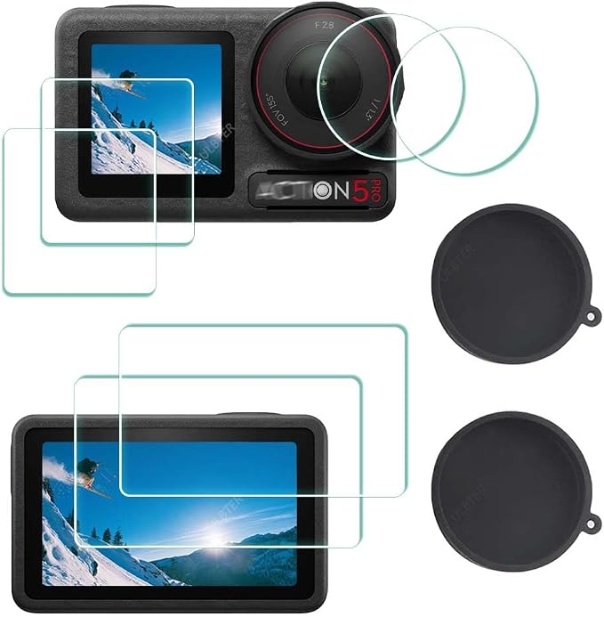 ULBTER Screen Protector for DJI OSMO Action 5 Pro Camera + Lens cap Cover by ULBTER