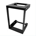 Raising Electronics 15U Wall Mount Open Frame 19 Inch Server Equipment Rack Threaded 15 Inch Depth Black (15U)