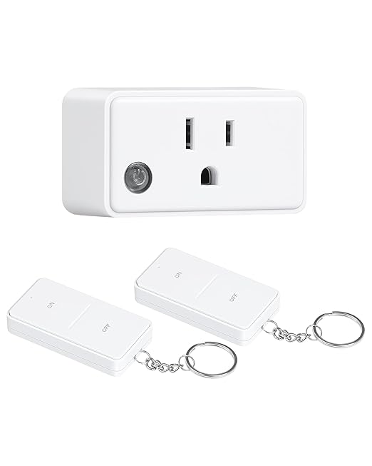 TREEWELL Remote Control Outlet with 2 Remotes, 200 FT Long Range Wireless Light Switch, 15A/1875W High-Power Electrical Outlet Switch for Lamps, Lights, Household Appliances, FCC & ETL Listed