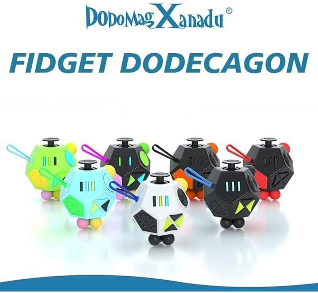 Fidget Dodecagon –12-Side Fidget Toys Cube Relieves Stress and Anxiety Anti Depression Travel Toy Christmas Stocking Stuffers Gifts for Children and Adults(B1 Green)