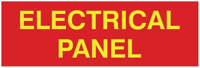 All Quality Basic Electrical Panel Sign - Fire Regulation Safety Compliance Sign - Red/Yellow - Large (1 Pack)