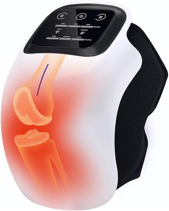 ROVIA 2026 New Portable Comfort Electric Knee Massager, 3-in-1 Rechargeable Knee Massage Machine with Heat, Red Light and Vibration, Adjustable Knee Pain Relief Wrap, Personal Care Appliances