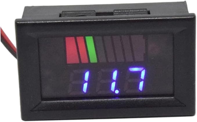 Battery Charge Level Indicator Universal Car Battery Capacity Meter Tester Checker 12V-60V Blue Car Battery Tester Motorcycle Battery Checker Battery Fuel Gauge Indicator Battery Capacity Meter Teste