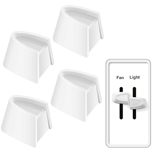 Hoolerry 4 Pcs Dimmer Switch Knob Dimmer Replacement Knob Compatible Replacement Set of Two Split for Compatible with Lutron Skylark Fan Speed & Light Control (White)