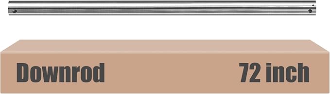 DPXMYG 72 inch Ceiling Fan Downrod with Extension Cord, 6 FT Brushed Nickel Downrod for Ceiling Fan, 1 inch Outside Diameter, Ceiling Fan Boom Suitable for a Wide Range of Fans (Nickel, Not Threaded)