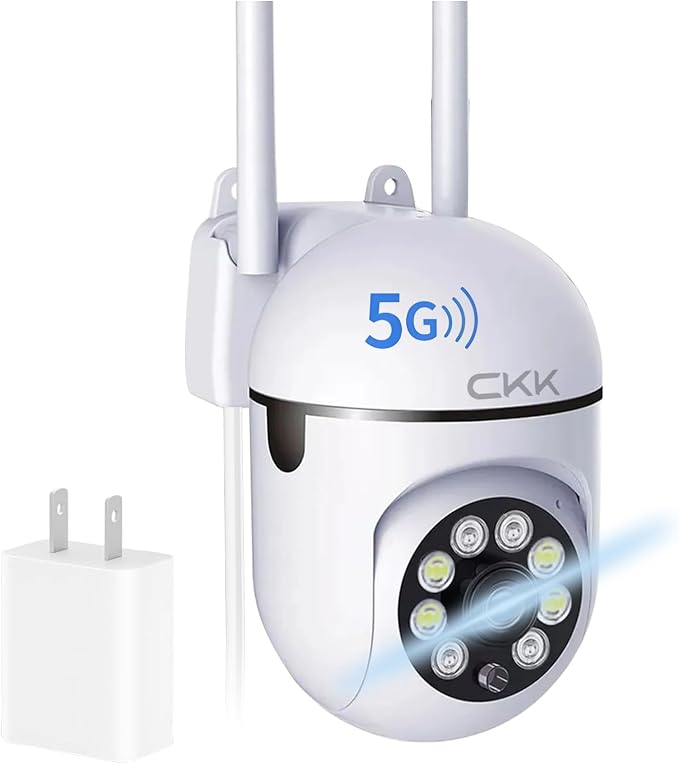 CKK 1080P Security Camera Outdoor Corded Power, 2MP PTZ WiFi Home Camera by CKK