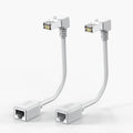 2Pack 90 Degree CAT6 Ethernet Extension Cable White Short Cat 6 Cable Extender by JUXINICE