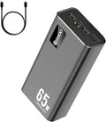 PSOOO 50000mAh Power Bank 65W, Portable Charger,External Battery Pack for Outdoor Camping, Home & Office. Emergency Back-up Power for Smartphones, Tablets and Laptop