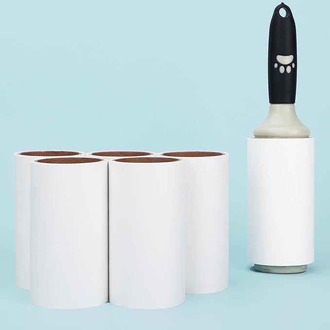 4.5 inch Lint Roller Refills Only Compatible with Spotty Jumbo Extra Sticky Adhesive Lint Roller Pet Cat & Dog Removal for Clothes and Furniture, Pack of 5 Refills, 300 Sheets Total