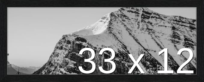 Frame It Easy 33 x 12 Black Grain Wood Frame (Derby)