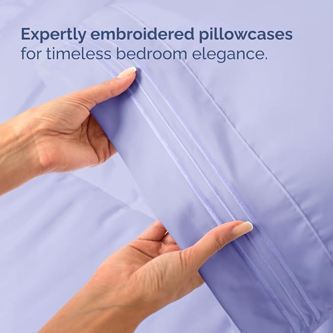 Full XL Bed Sheet Set - 4 Piece Extra Long Extended Full XL Sheets - Soft, Breathable & Cooling - Fits 8" to 16" Mattress w/ Deep Pockets - 54" x 80" - Easy-Fit, Wrinkle & Fade Resistant - Lavender