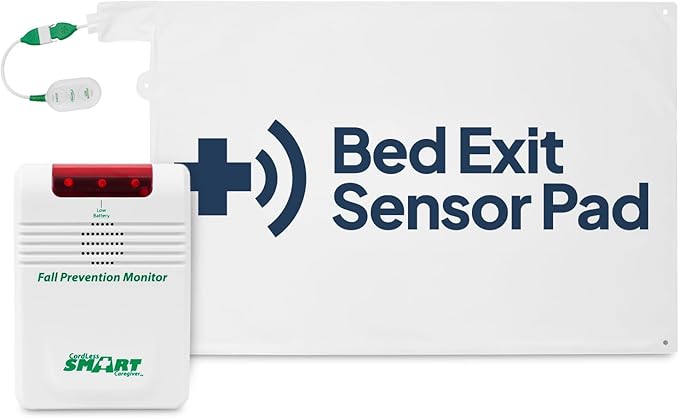 Smart Caregiver Cordless Bed Exit Alert - Includes Cordless Monitor with 20in by 30in Bed Pad