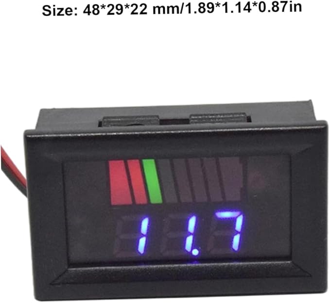 Battery Charge Level Indicator Universal Car Battery Capacity Meter Tester Checker 12V-60V Blue Car Battery Tester Motorcycle Battery Checker Battery Fuel Gauge Indicator Battery Capacity Meter Teste