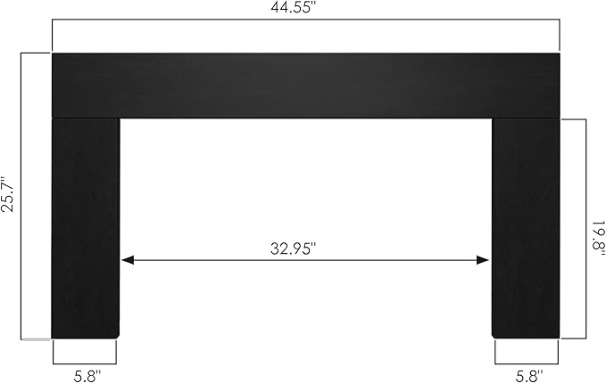 44.5" W x 25.7" H Trim Kit Designed for Electric Fireplace Insert, Black