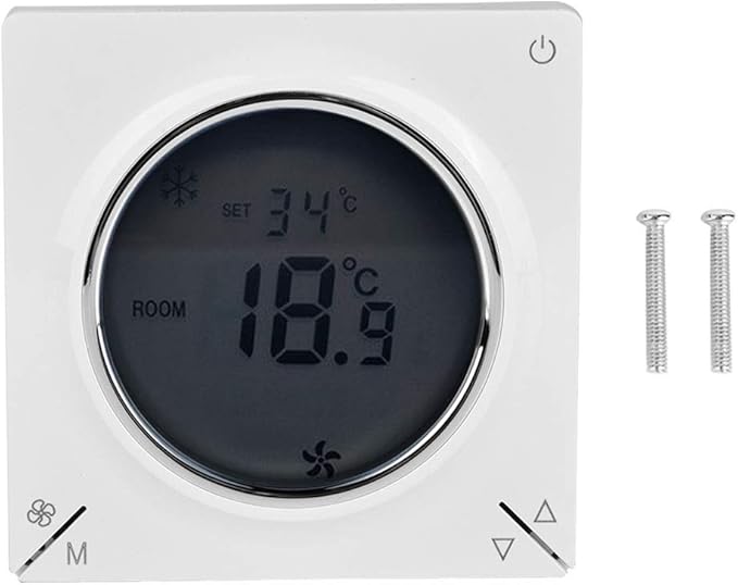 Ymiko Central Thermostat for AC and Heating, LCD Display Temperature Controller for Fan Coil Units, Home Cooling and Warming System