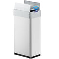 TLSUNNY 18.5 Gallon Automatic Trash Can, Stainless Steel Motion Sensor Garbage bin, Smart Trash Can W/Butterfly Lid, Bag Retainer Ring and Display Light for Living Room,Kitchen,Office (Silver, 70L)