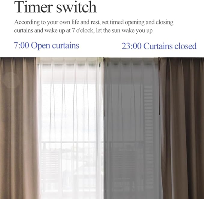 Smart Automatic Curtain Opener - Remote Controled by App/Timer/Voice,Upgraded High-Performance Motor, Automatic Light Sensor, Add Gateways, For Google Alexa, No Remote (Only for Roman Rod)