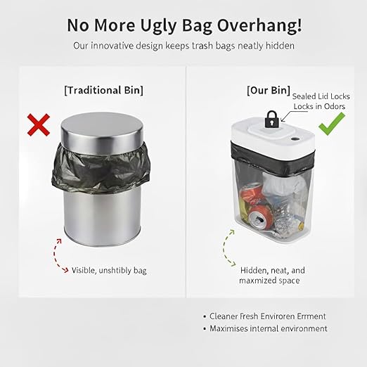 MUEE 3 Gallon Motion Senor Bathroom Trash Can with Lid, Automatic Trash Can Auto-Adsorption Touchless Garbage Can, Slim Small Trash Bin Waterproof Waste Basket for Toilet Bedroom Living Room Office RV
