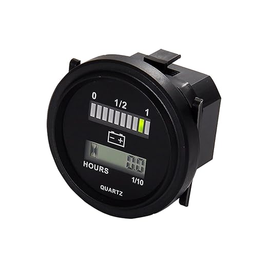 HonorMeet 12V/24V 36V 48V/72V Golf Cart Battery Meter,Lead Acid Battery Level Indicator,Charging Reminder,Resettable Hour Meter for Golf Cart Club Car Forklift Go-Kart Motorhome Electric Car Go-Kart.